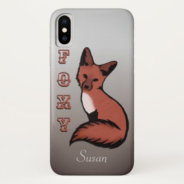 Beautiful Red Foxy Fox Name Case-Mate iPhone Hülle (Rückseite)