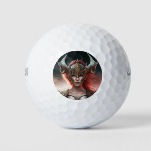 Beautiful Red Haired Nordic Warrior Golfball