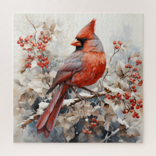 Beautiful Red Kardinal Bird Puzzle