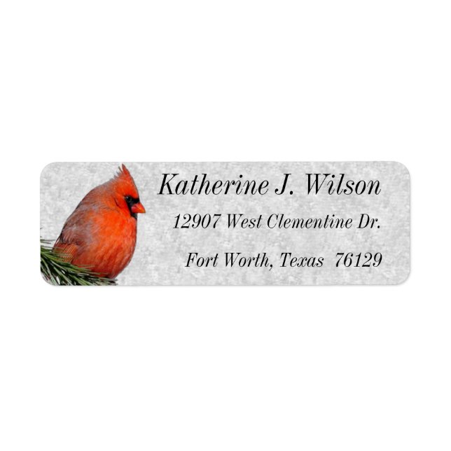 Beautiful Red Kardinal Personal Mailing Labels (Vorne)