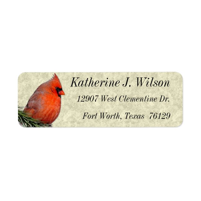 Beautiful Red Kardinal Personal Mailing Labels (Vorne)