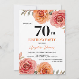 Beautiful Red Orange Rose Geburtstag Einladung