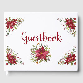 Beautiful Red Poinsettias Guestbook Gästebuch