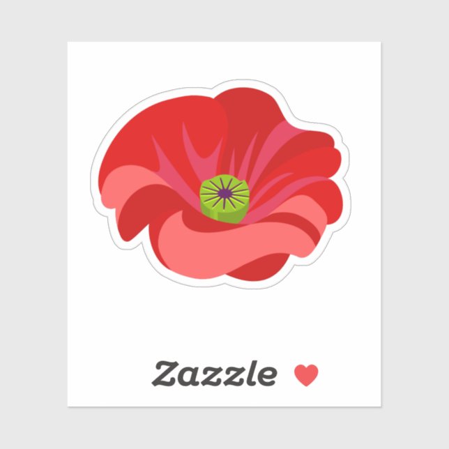 Beautiful Red poppy commemorative Aufkleber (Blatt)