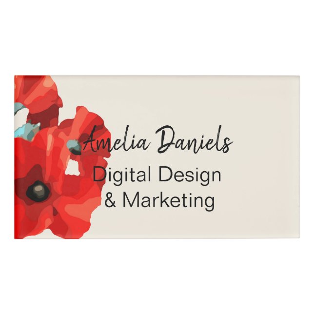 Beautiful Red Poppy ID Abzeichen Namenschild (Vorderseite)