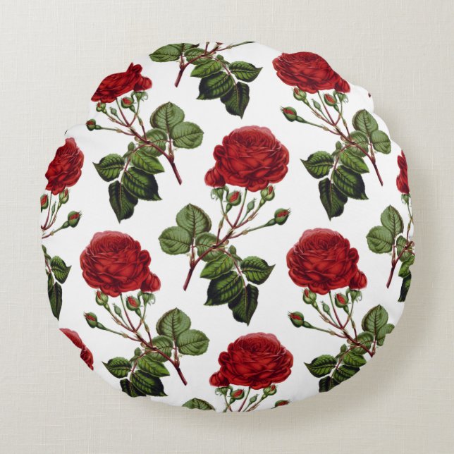 Beautiful Red Roses Rundes Kissen (Vorderseite)