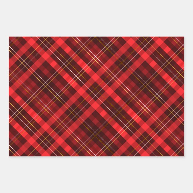 Beautiful red tartan  geschenkpapier set (Vorderseite)