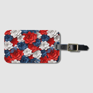 Beautiful Red White Bllower Garden Floral USA Gepäckanhänger