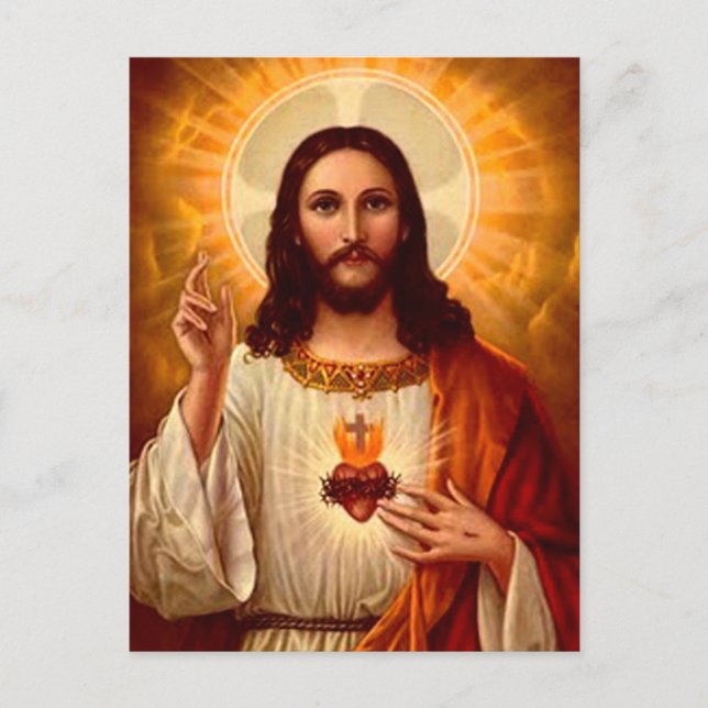 Beautiful religious Sacred Heart of Jesus image Postkarte (Vorderseite)
