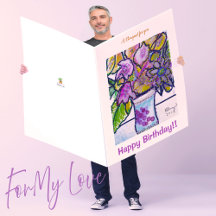 Beautiful Romantic Birthday Giant Bouquet Card