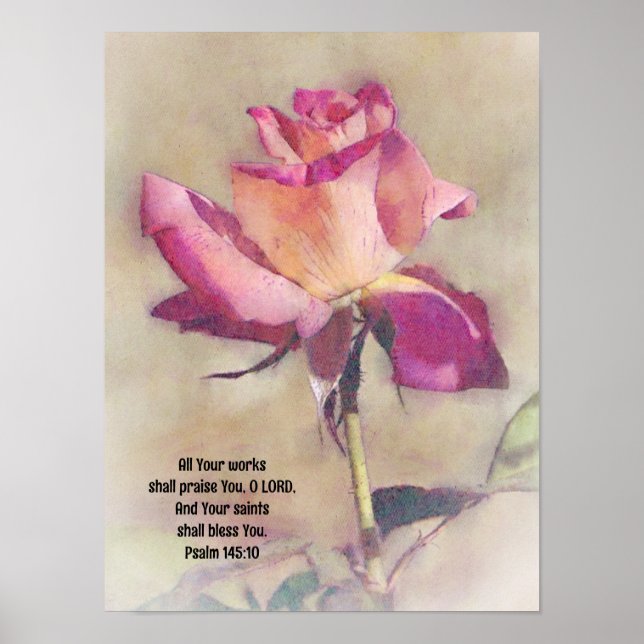 Beautiful Rose Bibelverse Art Poster (Vorne)