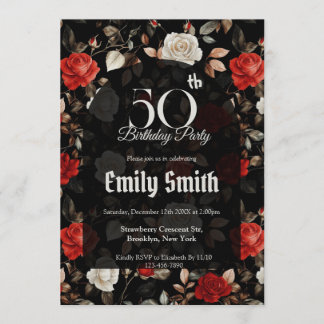 Beautiful Rose Themed Romantic Party Einladung