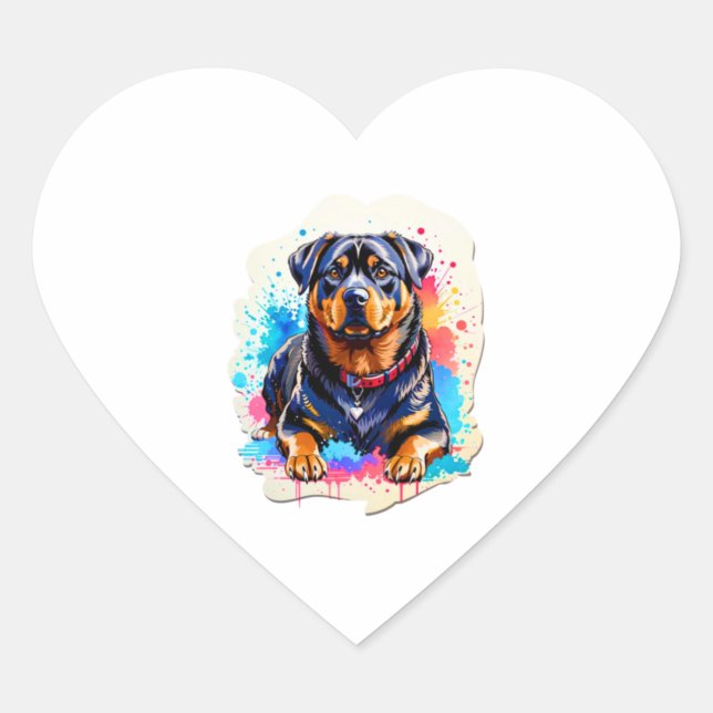 Beautiful Rottweiler Herz-Aufkleber (Vorderseite)