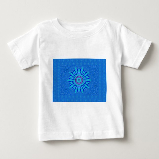 Beautiful Royal Blue Mandala Kunst, Dichtung und M Baby T-shirt (Vorderseite)