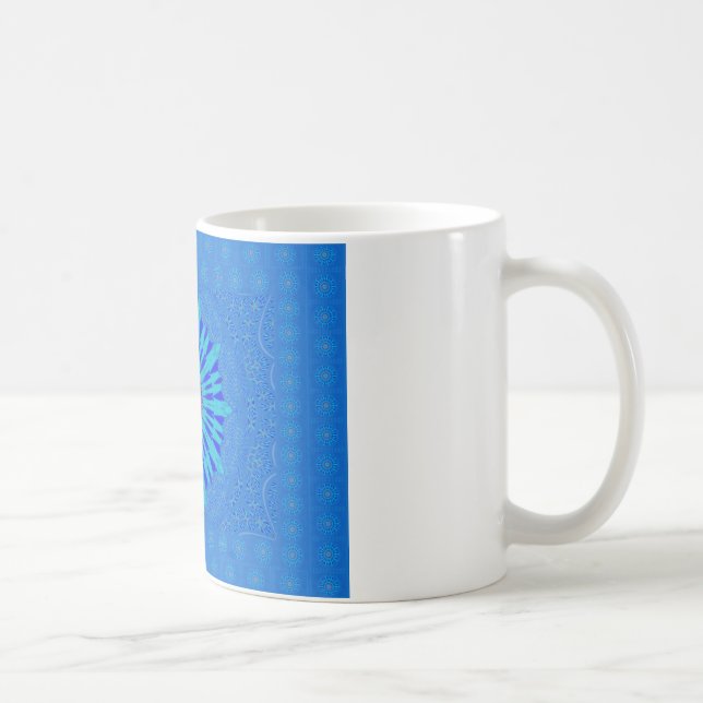 Beautiful Royal Blue Mandala Kunst, Dichtung und M Kaffeetasse (Rechts)