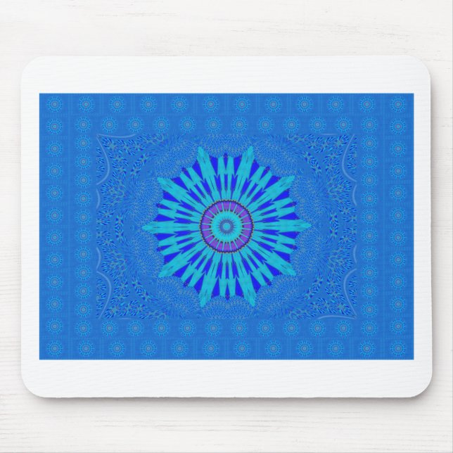 Beautiful Royal Blue Mandala Kunst, Dichtung und M Mousepad (Vorne)