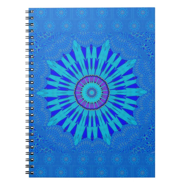 Beautiful Royal Blue Mandala Kunst, Dichtung und M Notizblock (Vorderseite)