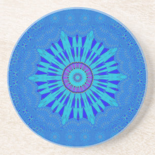 Beautiful Royal Blue Mandala Kunst, Dichtung und M Sandstein Untersetzer