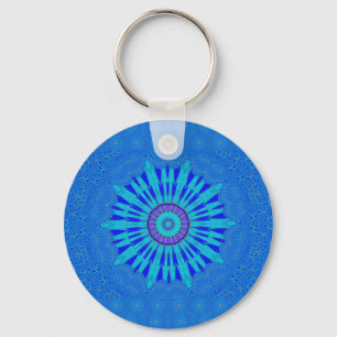 Beautiful Royal Blue Mandala Kunst, Dichtung und M Schlüsselanhänger