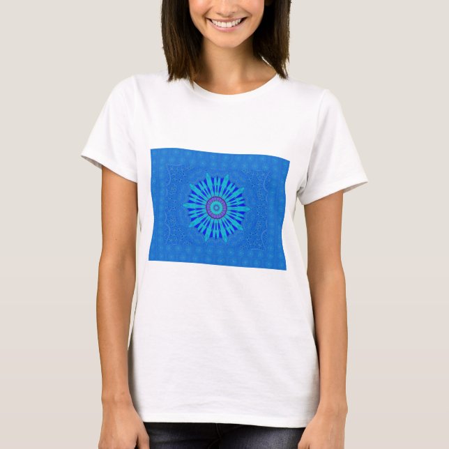 Beautiful Royal Blue Mandala Kunst, Dichtung und M T-Shirt (Vorderseite)