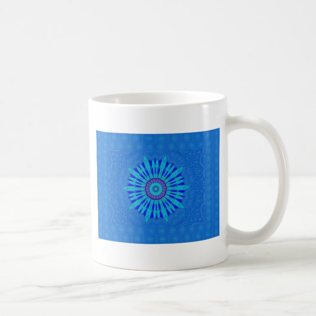Beautiful Royal Blue Mandala Kunst, Dichtung und M Tasse (Rechts)