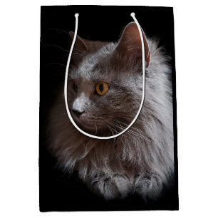 Beautiful Russian Blue Gray Cat Nebelung Mittlere Geschenktüte