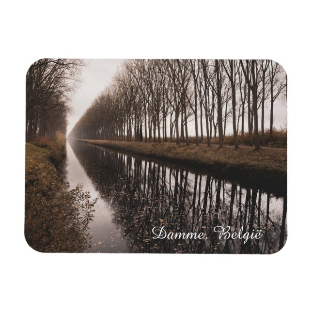 Beautiful Schipdonk Canal in Autumn, Damme Magnet (Horizontal)