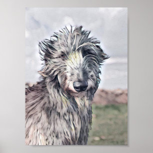 Beautiful Scottish Deerhound Design Poster