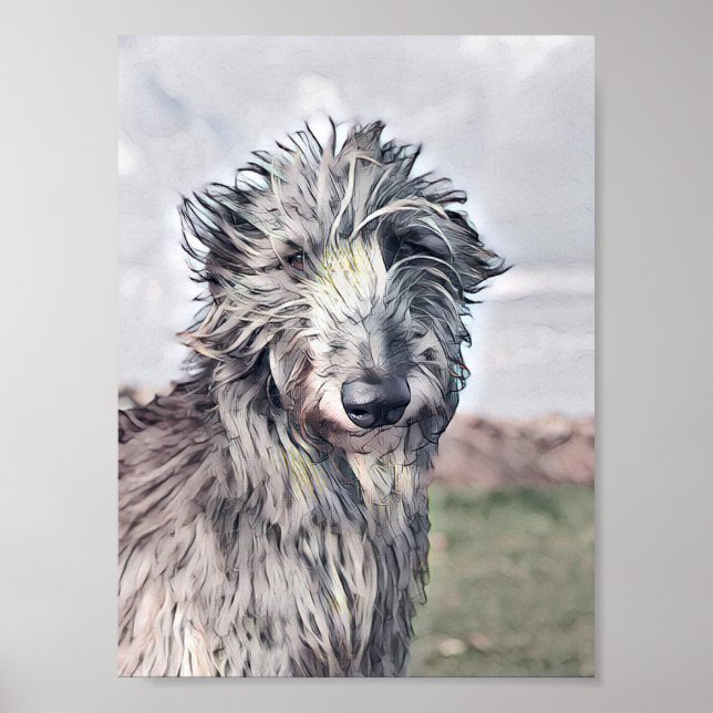 Beautiful Scottish Deerhound Design Poster (Vorne)