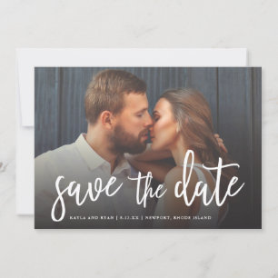 Beautiful Script Full-bleed Photo Save The Date