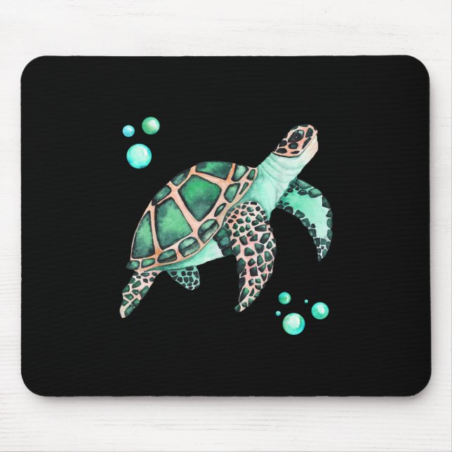 Beautiful Sea Turtle Watercolor Mousepad (Vorne)