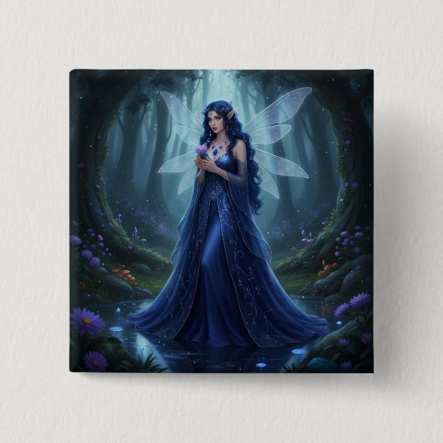 Beautiful September Sapphire Fairy Button (Vorderseite)