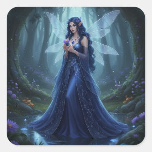 Beautiful September Sapphire Fairy Quadratischer Aufkleber