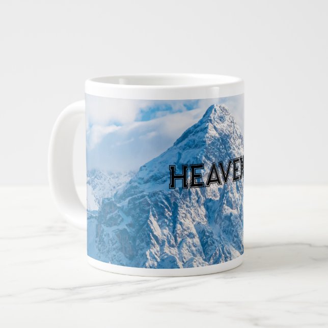 Beautiful Sky Blue Color Image Text Spezielle Tass Jumbo-Tasse (Vorderseite Links)