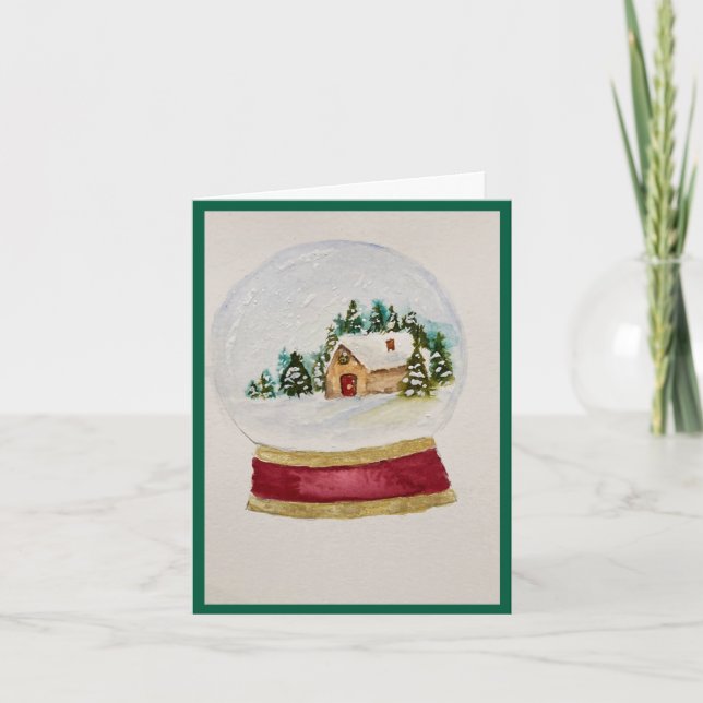 Beautiful Snow Globe Holiday Card Karte (Vorderseite)