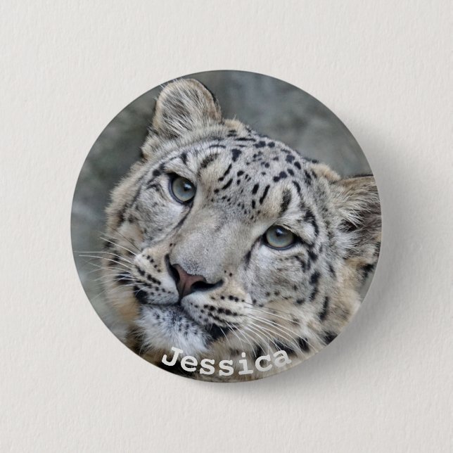 Beautiful Snow Leopard Button (Vorderseite)