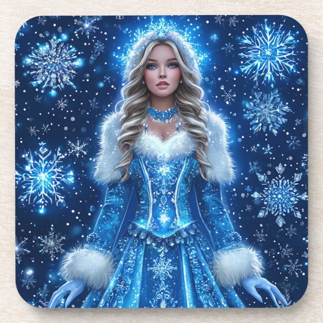 Beautiful Snow Maiden Getränkeuntersetzer (Vorderseite)