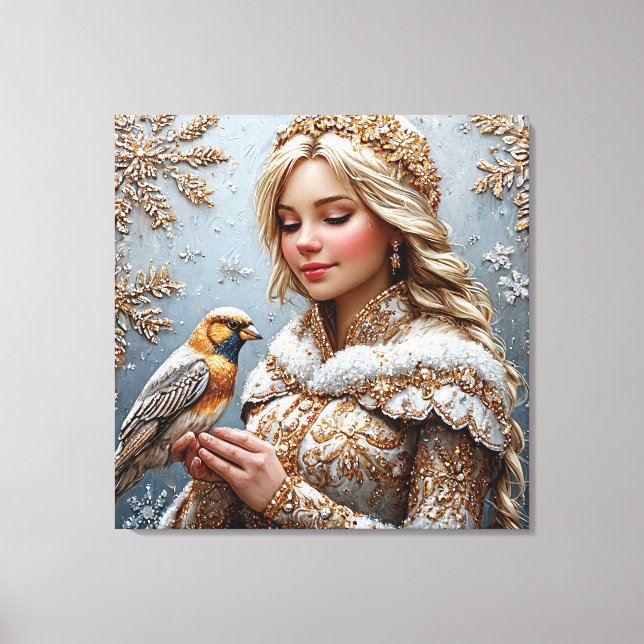 Beautiful Snow Maiden Leinwanddruck (Vorderseite)