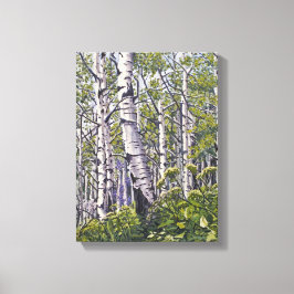 Beautiful Spring Aspen Trees Canvas Print Leinwanddruck