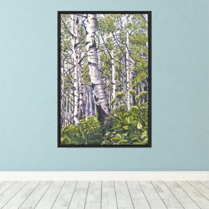 Beautiful Spring Aspen Trees Canvas Print Leinwanddruck