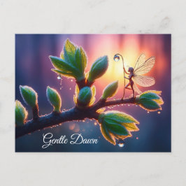Beautiful spring nature with miniature pixie art postkarte
