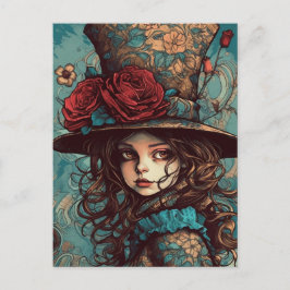 Beautiful Steampunk Alice Postkarte