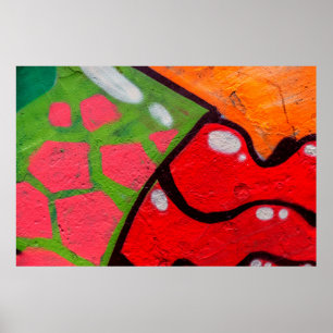 Beautiful street art of graffiti. Abstract color c Poster