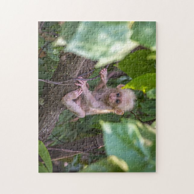 Beautiful Stump Tail Macaque Puzzle (Vertikal)