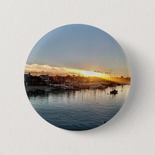 Beautiful Sunset at the Harbor in Balboa Island Button