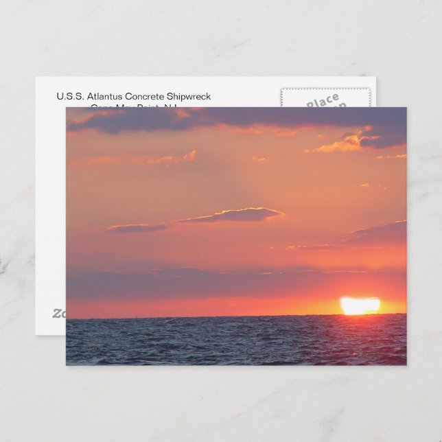 Beautiful Sunset Beach, Cape May, NJ Postkarte (Vorne/Hinten)