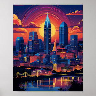 Beautiful Sunset in Cincinnati Ohio USA Poster