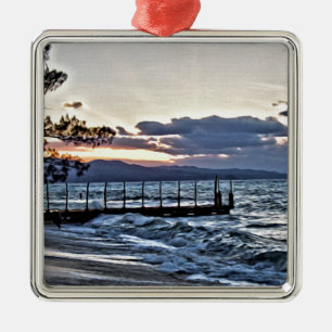 Beautiful Sunset in Montego Bay, Jamaica Silbernes Ornament
