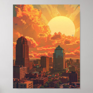 Beautiful Sunset Memphis Tennessee USA Poster