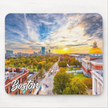 Beautiful Sunset Over Boston, Massachusetts, USA